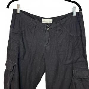 Y2K‎ Soft Grunge Black linen cargo pants women’s size 6.